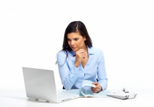 Business Woman working with laptop.